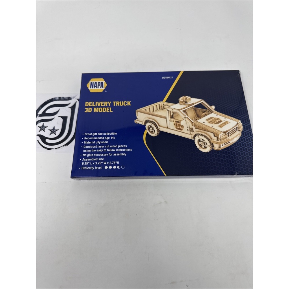NAPA Auto Parts Delivery Truck Model 3D Wood Collectable Brand New Sealed!!!